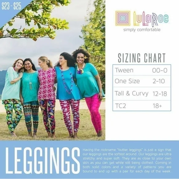 LuLaRoe Floral Print Women's leggings - Picture 4 of 4